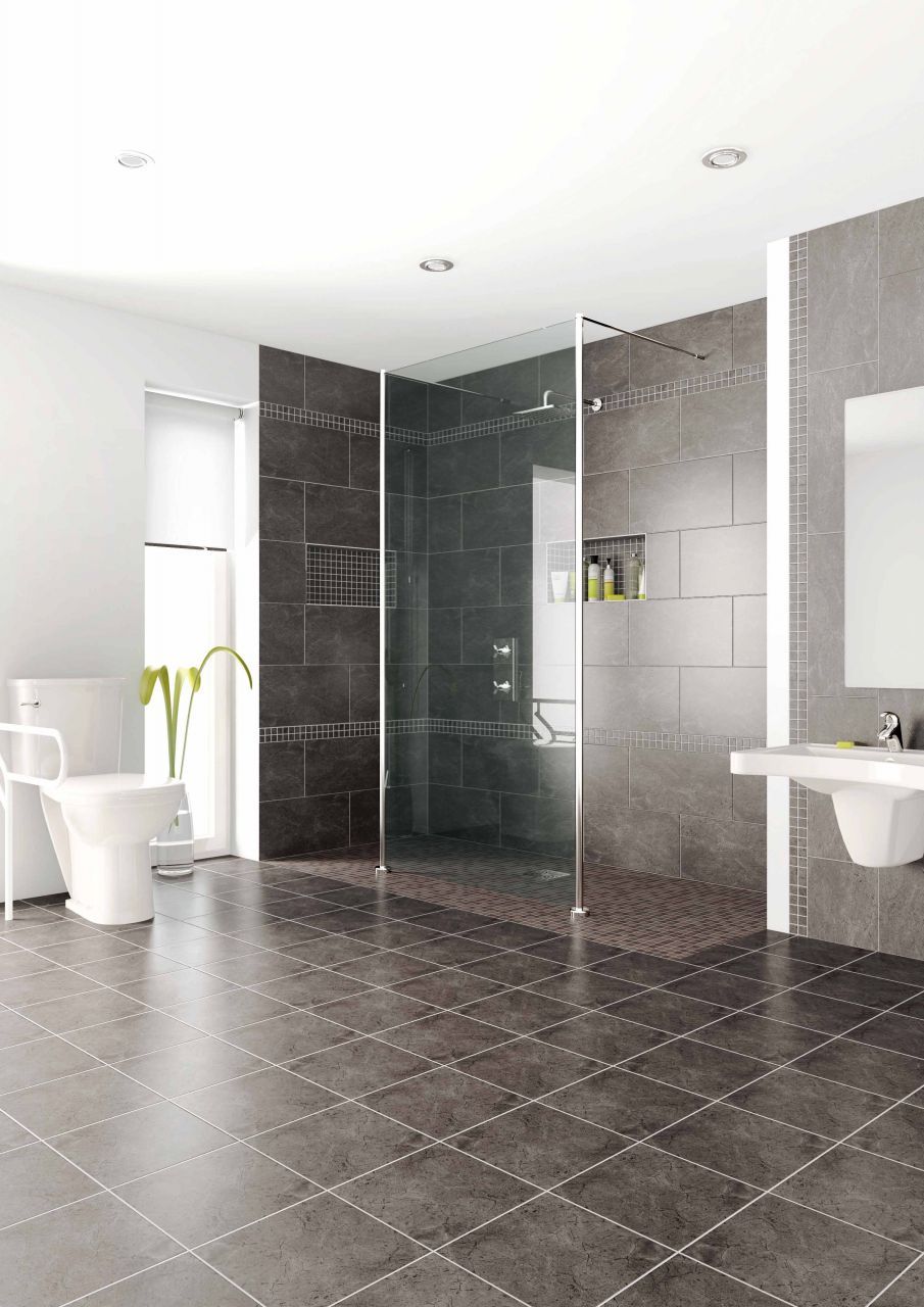 Zero threshold wet room in a custom home