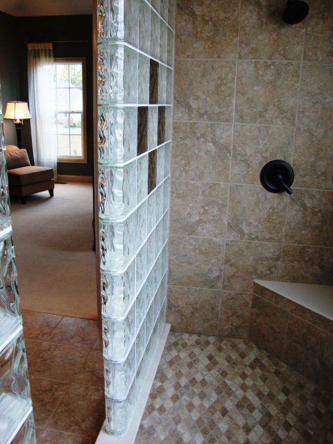 glass block shower enclosure