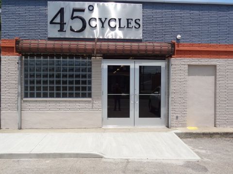 High security commercial glass block windows at 45 Degree Cycles in Columbus Ohio