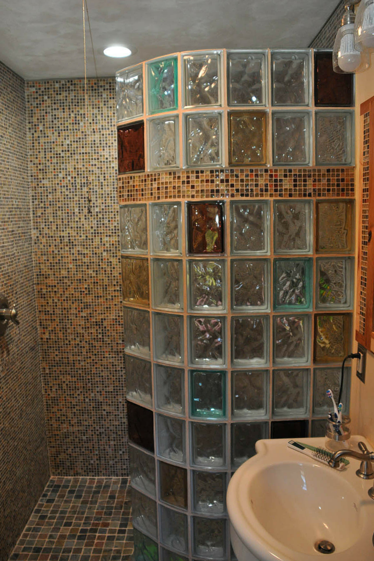 Glass Block Shower Wall Thickness, Glass Block Tiles Bathroom