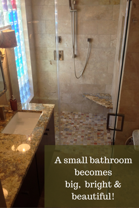 A small bathroom in columbus is remodeled to be bigger brighter and more beautiful