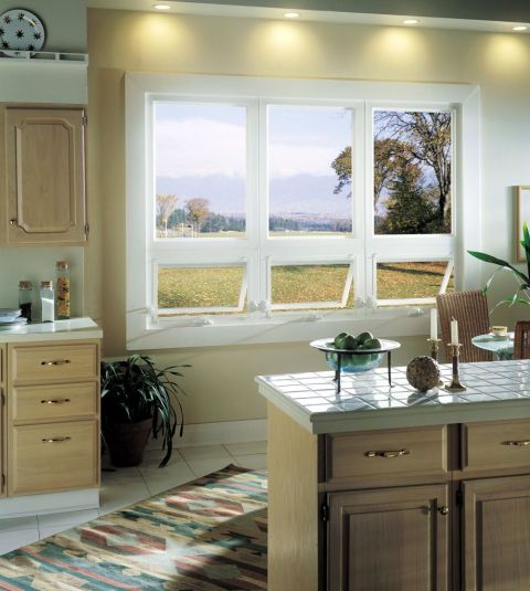3 kitchen awning windows used below picture windows