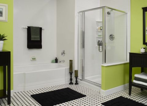 Acrylic shower wall and tub system