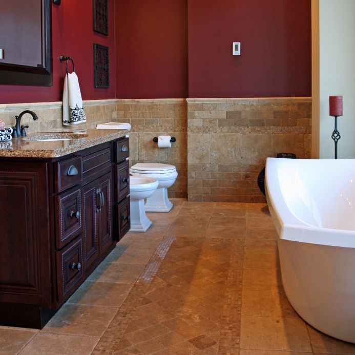 A full bathroom remodeling project