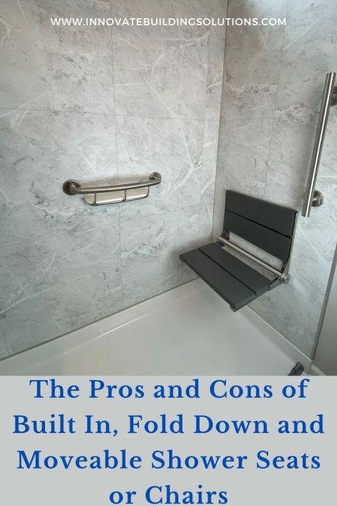 Blog Post - Opening image pros cons built in fold down moveable shower seats chairs | Innovate Building Solutions #FoldDownShowerChairs #ShowerChairs #BuiltInShowerSeats