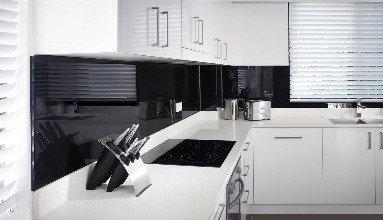 Black High Gloss Acrylic Plastic Splashback 