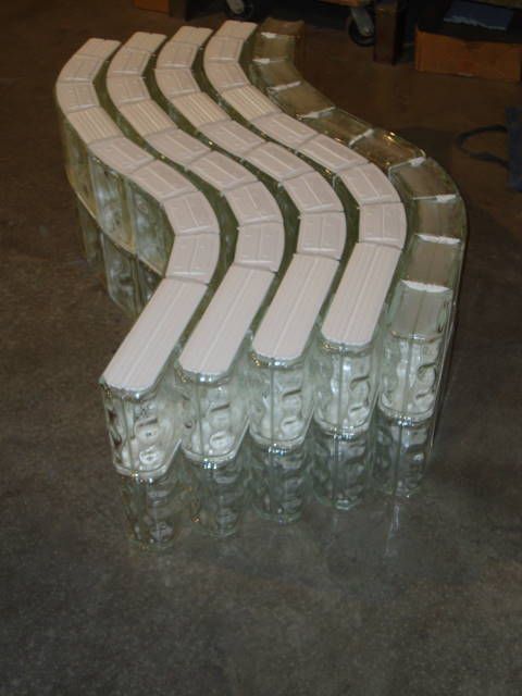 Serpentinve glass block walls ready for shipment