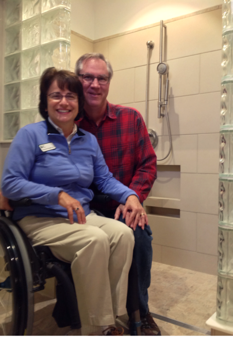 Barrier free bathroom at universal design home