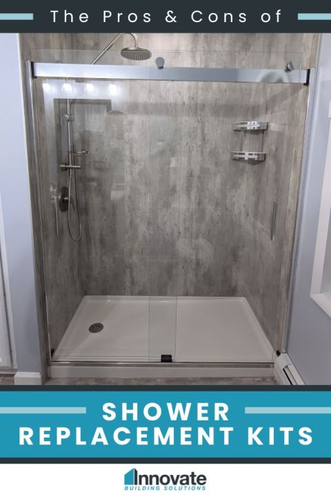 Opening Image - Pros and Cons of Shower Replacement Kits - Innovate Building Solutions, Shower Panel Walls, Solid Surface Shower Base, Glass Shower Doors, Bathroom Renovation Ideas