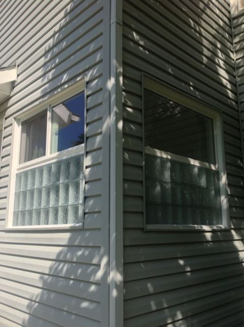 Combining glass block and vinyl replacement windows together