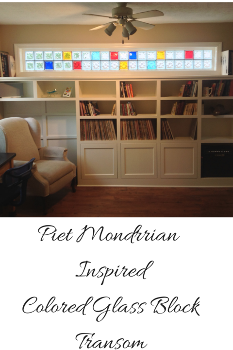 Piet Mondrian Inspired Colored Glass Block Transom