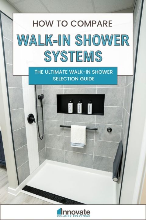 Pinterest Opening Image How to compare walk-in shower systems | Innovate Building Solutions | Bathroom Remodeling Ideas | Bathroom Shower Design | Walk In Shower | Cleveland, OH