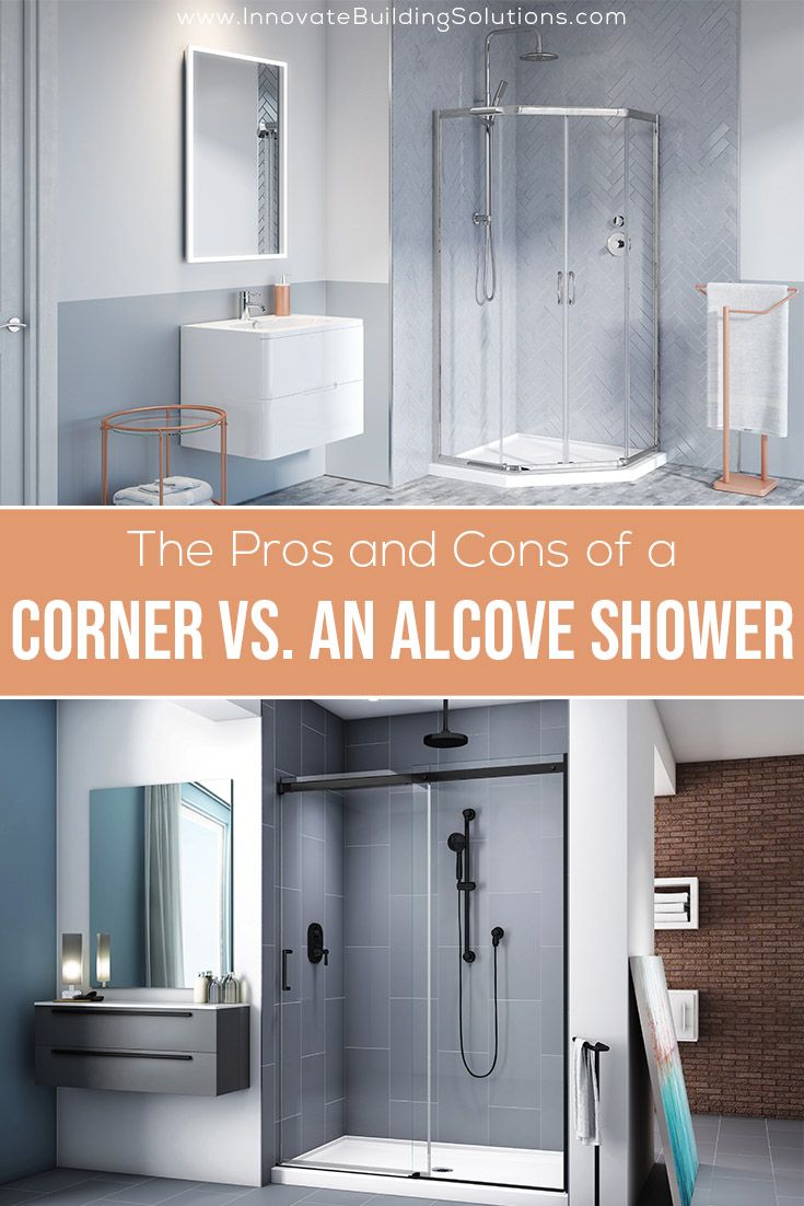 Small corner shower enclosure, curved & stand up corner shower