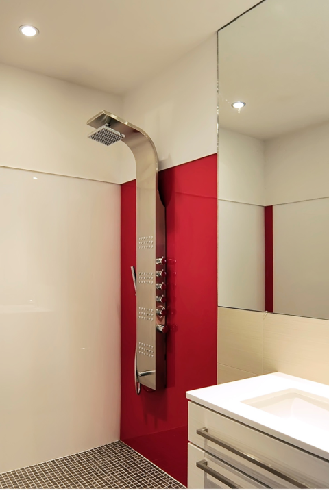 Red rouge high gloss shower wall panels