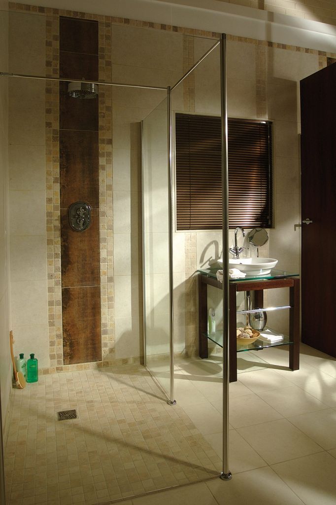 Wet room roll in shower