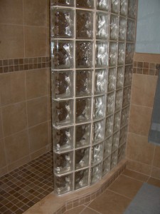 Glass block shower wall sizes, shapes, design Cleveland, Columbus ...