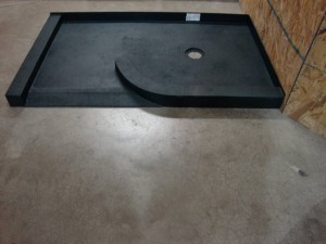 Custom expanded polystyrene shower base for straight & curved walls