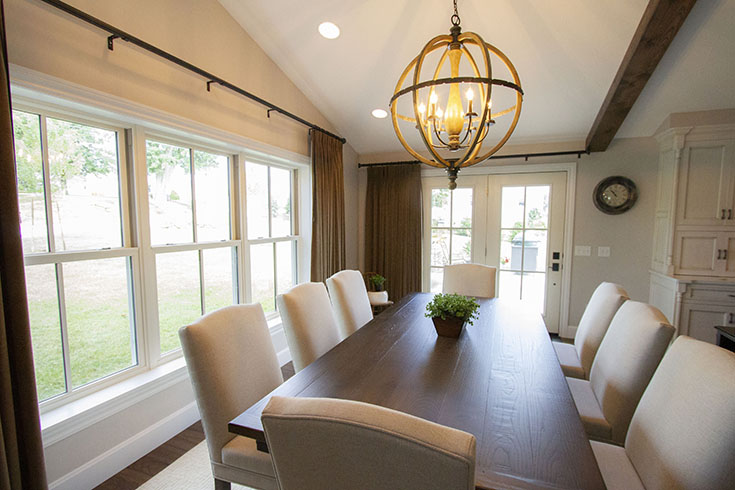 Advantage #4 - double hung windows in this cleveland dining room are easy to open | Innovate Building Solutions #DoubleHung #HungWindows #ClevelandWindow