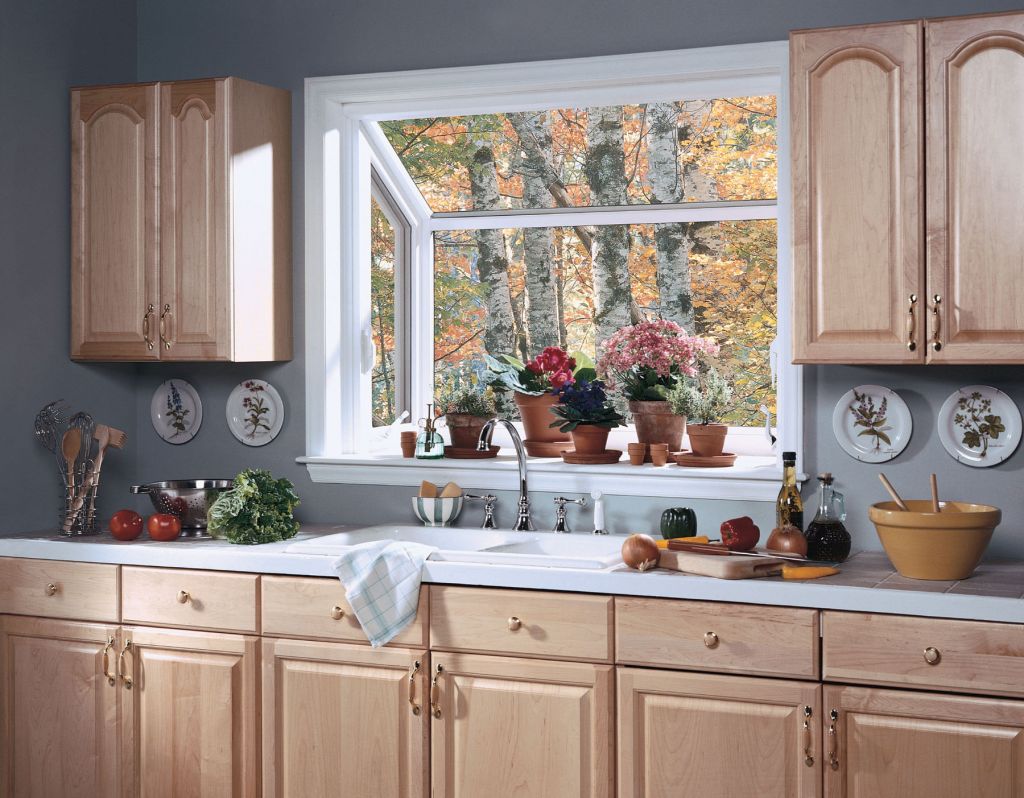 kitchen design with window seats