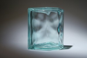 Seafoam Hedron colored corner glass block 