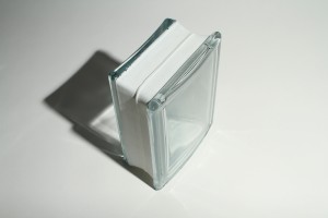 Curved glass block in a clear see through design