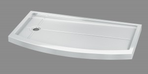 bowfront curved acylic shower base for bathtub to shower conversion