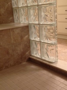 Minimize pitch of bench seat for consistent grout joints 