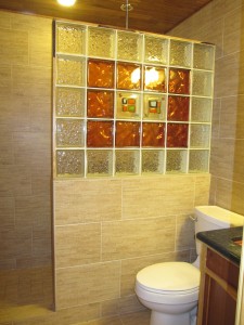 12 x 24 Happy Floor Tile Bambu Beige in shower walls