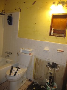 texas bathroom during the demolition process 