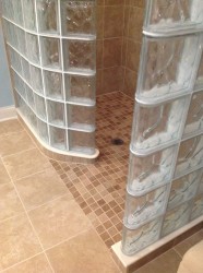 Barrier free ready for tile shower base blends into bathroom floor