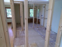 New bathroom during framing stage