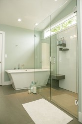 High gloss acrylic shower wall panels for low maintenance 