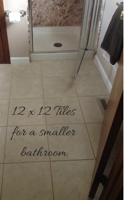 12 x 12 tiles visually open up this master bathroom 