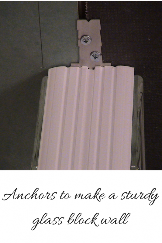 Anchors for a sturdy glass block wall 