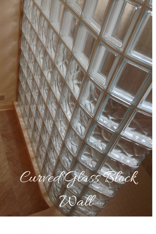 Curved glass block wall layout 