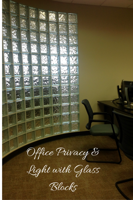 Office privacy and light with glass blocks