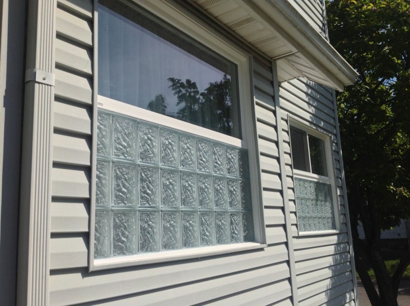 Sliding and Picture windows above a high security glass block window