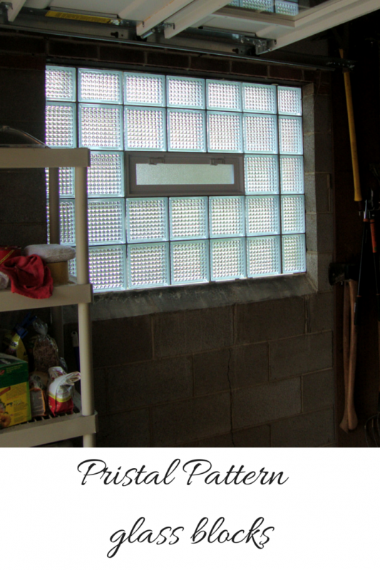 Pristal pattern glass block in a garage window 