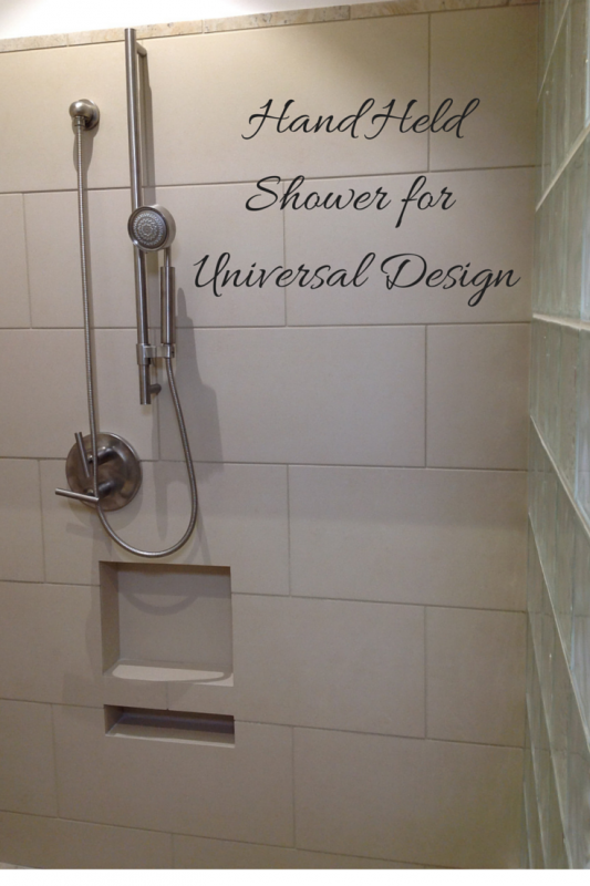 Hand held shower for an accessible shower design