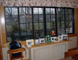 Completed installation after an interior storm window was used 