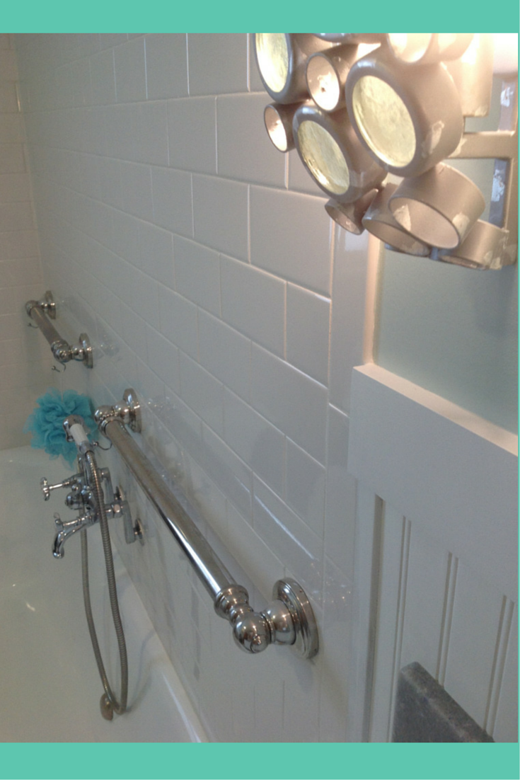 Subway tile in a cottage style bathroom in Cleveland Ohio