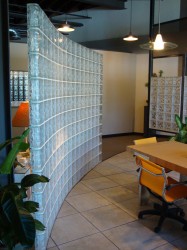 glass block room divider