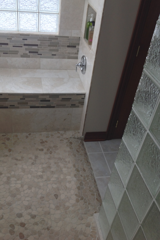 Aging in place with barrier free ready for tile roll in shower base 