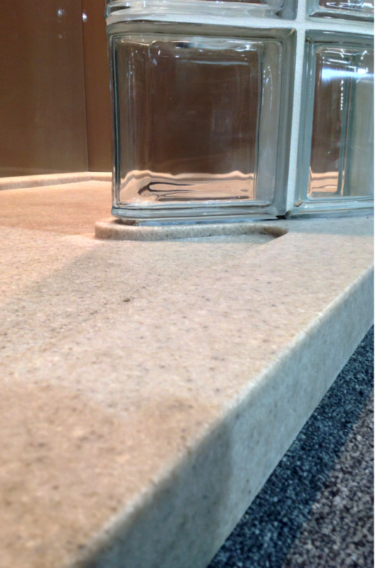 Modern low threshold solid surface shower base