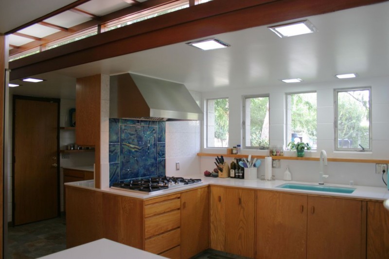 Kitchen remodel in Usonian Frank Lloyd Wright Home in Fresno California