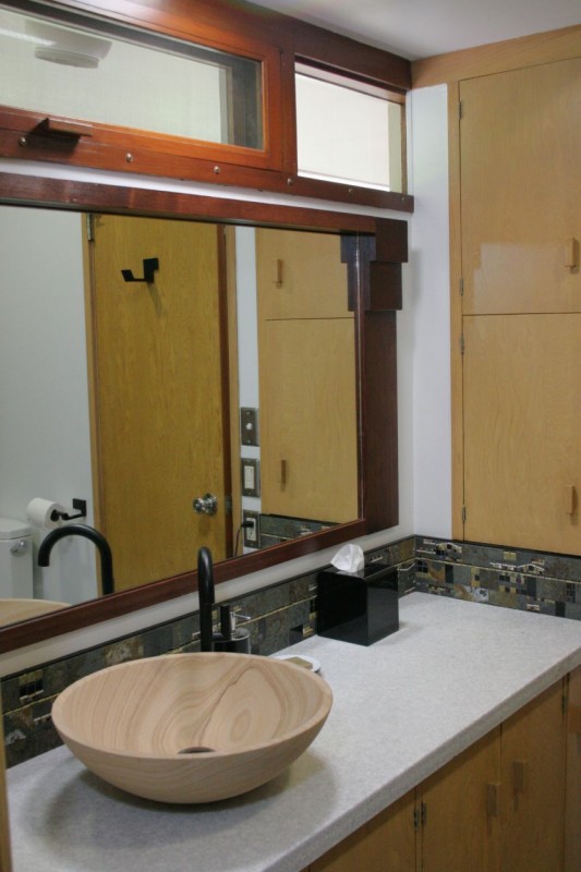 Guest bathroom remodel in Usonian Frank Lloyd Wright Home in Fresno California