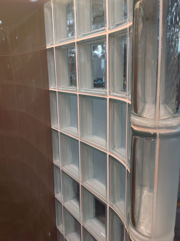 thinner glass block shower wall 