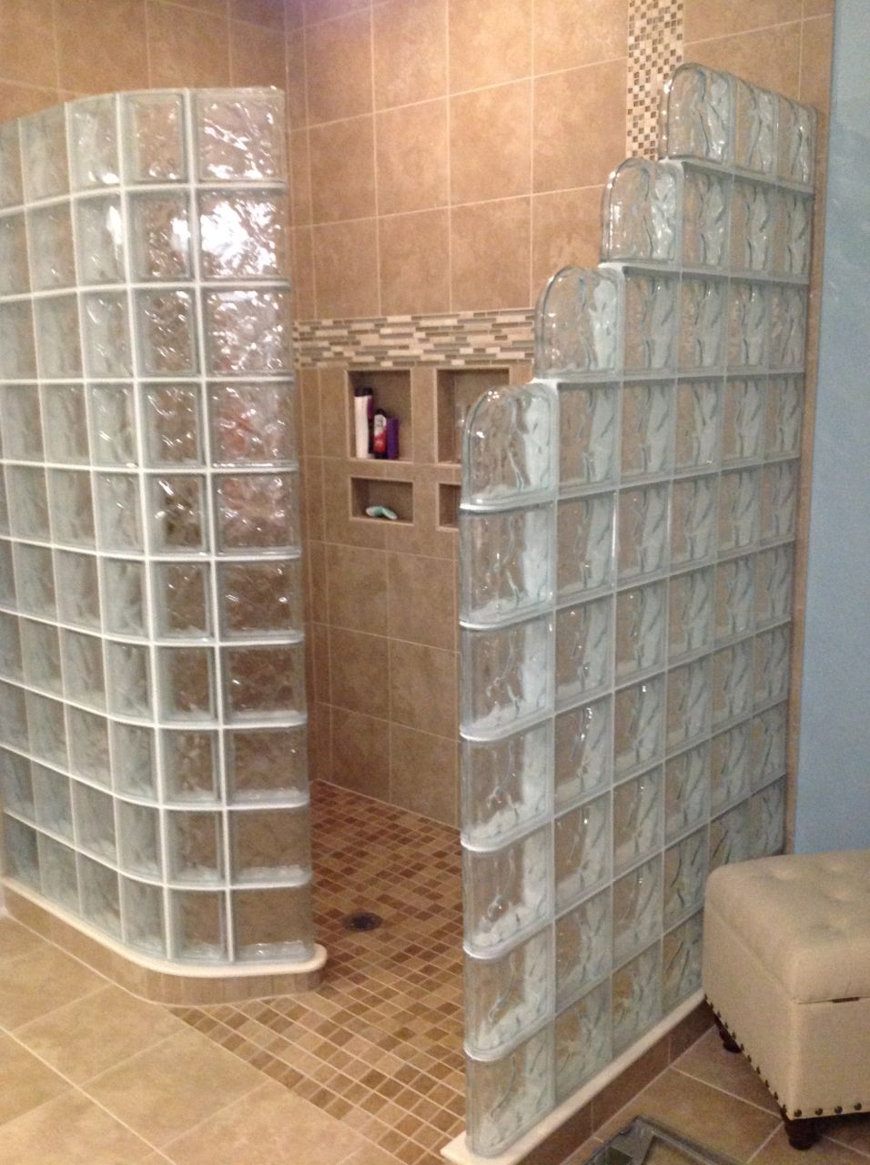 Glass Block showers, glass block shower kits