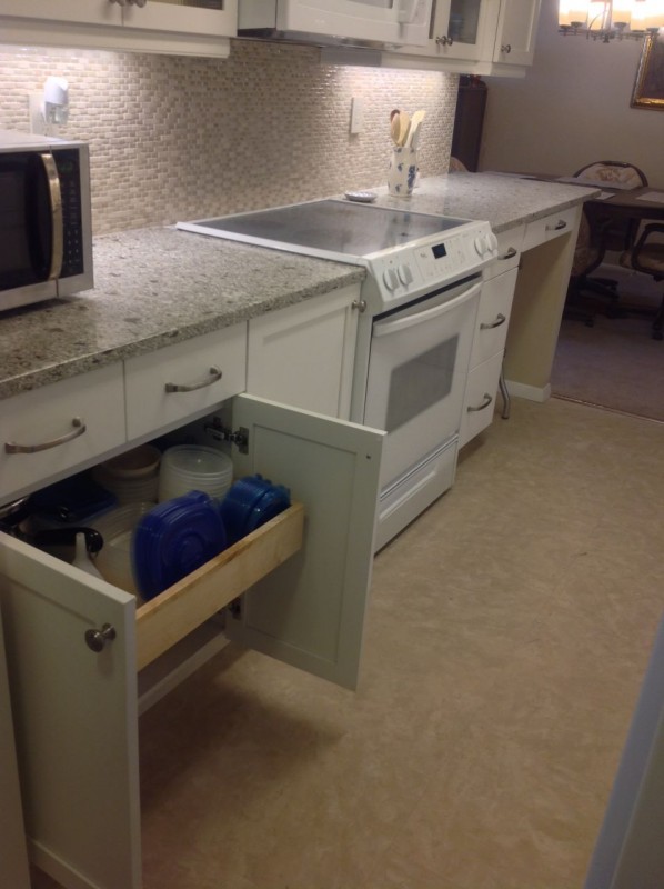 Pull out drawers in a galley style kitchen lakewood ohio 