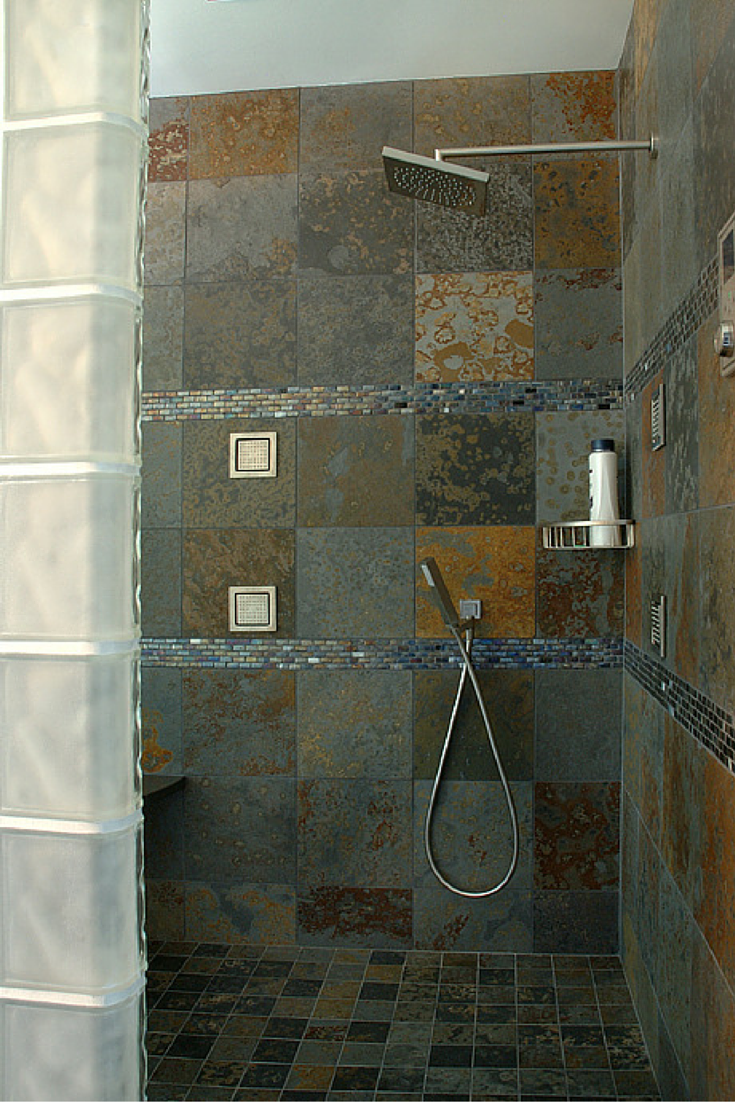 rain shower heads work well for curbless walk in showers | Innovate Building Solutions